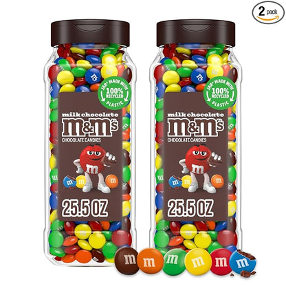 M&M'S Milk Chocolate Candy two resealable jars