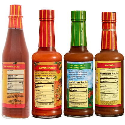 Caribbean sauce gift set with four bold flavors
