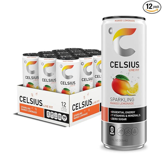 CELSIUS Sparkling Mango Lemonade 12-pack energy drink