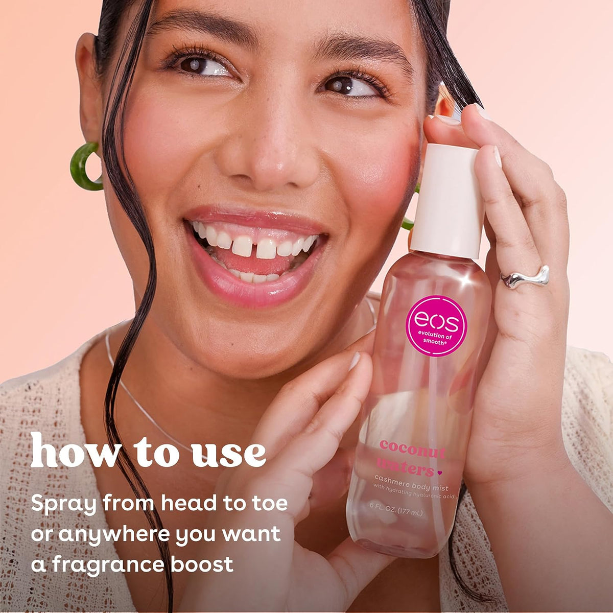 Vegan cruelty-free eos body mist in coconut scent