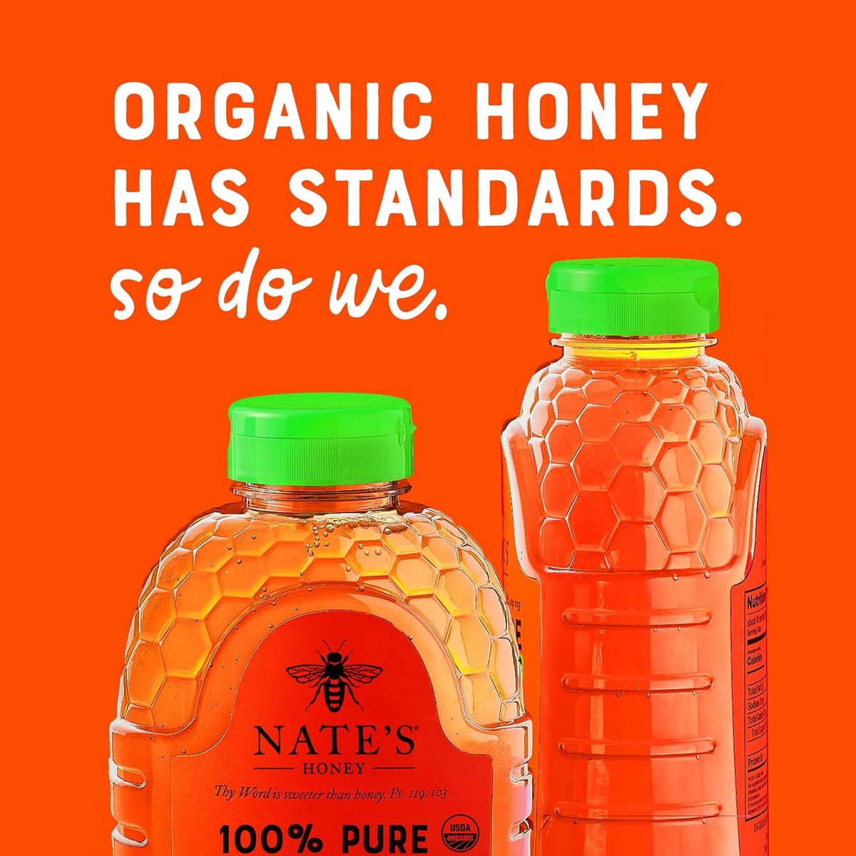 Nate's pure organic honey for tea and oatmeal