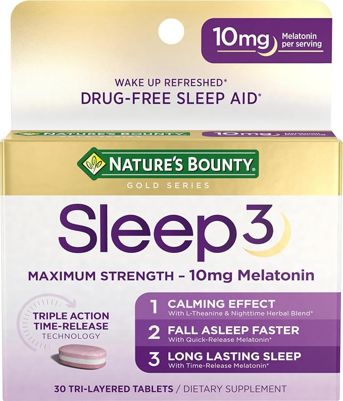 Nature's Bounty Melatonin 10mg 30 tablets bottle