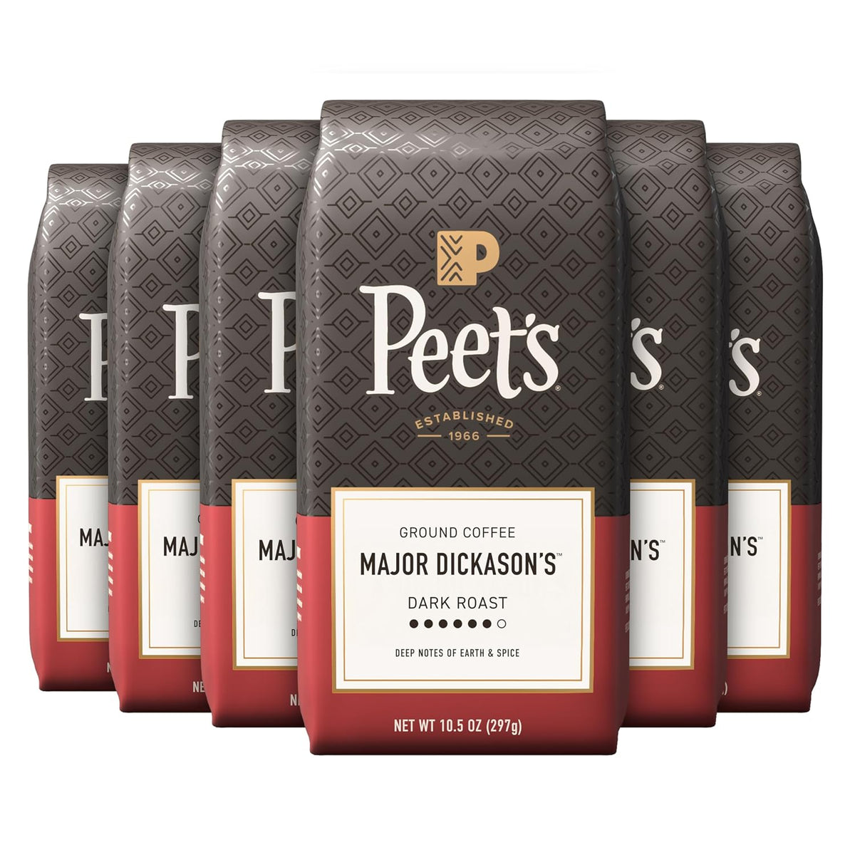 Peet's dark roast ground coffee Major Dickason's Blend