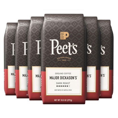 Peet's dark roast ground coffee Major Dickason's Blend
