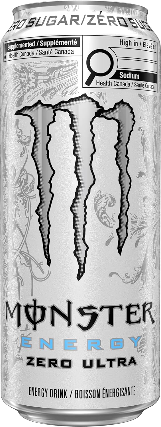 White Monster Energy Zero Ultra 473mL can multipack