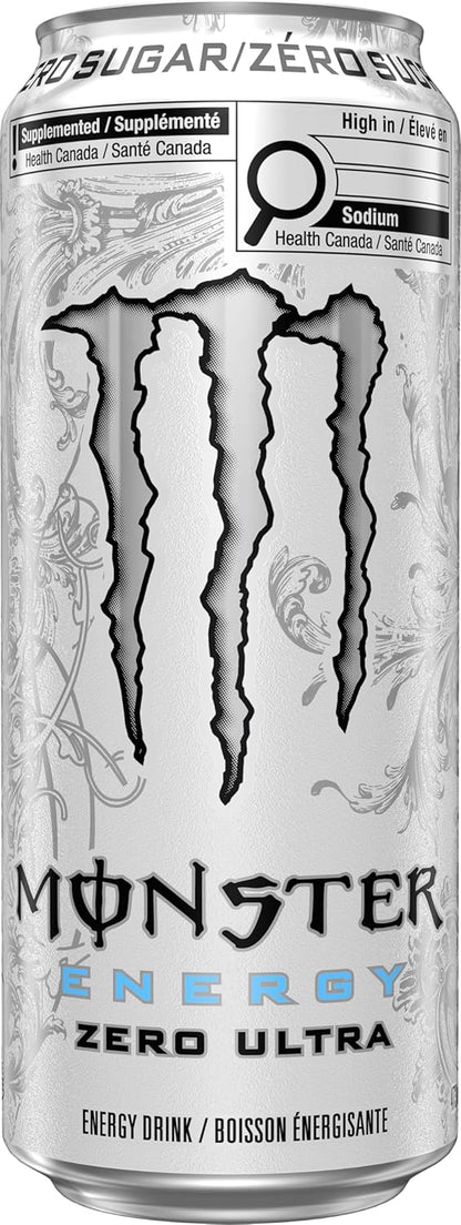 White Monster Energy Zero Ultra 473mL can multipack