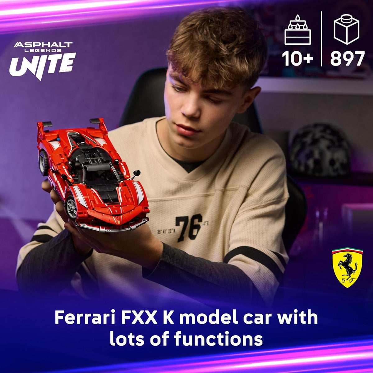 LEGO Ferrari FXX K toy car with butterfly doors