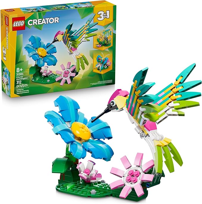 LEGO Creator 3 in 1 Colorful Hummingbird building toy set