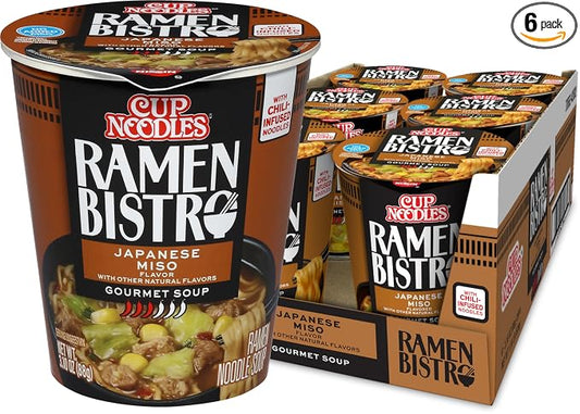 NISSIN Cup Noodle Ramen Bistro Japanese Miso 6-pack