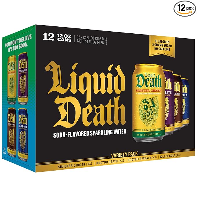 Liquid Death soda-flavored sparkling water variety pack