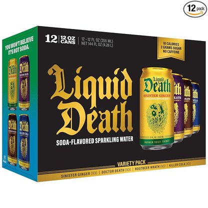 Liquid Death soda-flavored sparkling water variety pack