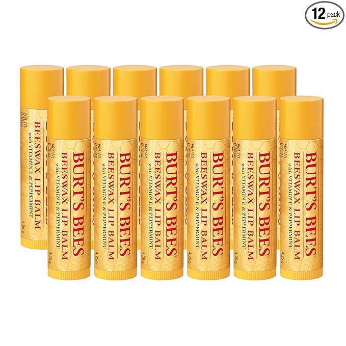 Burt's Bees Original Beeswax Lip Balm 12 tubes