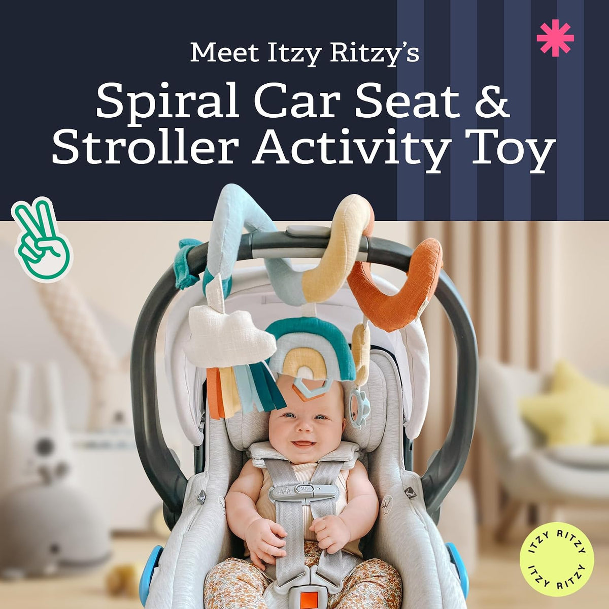 Soft Itzy Ritzy spiral activity toy for newborns