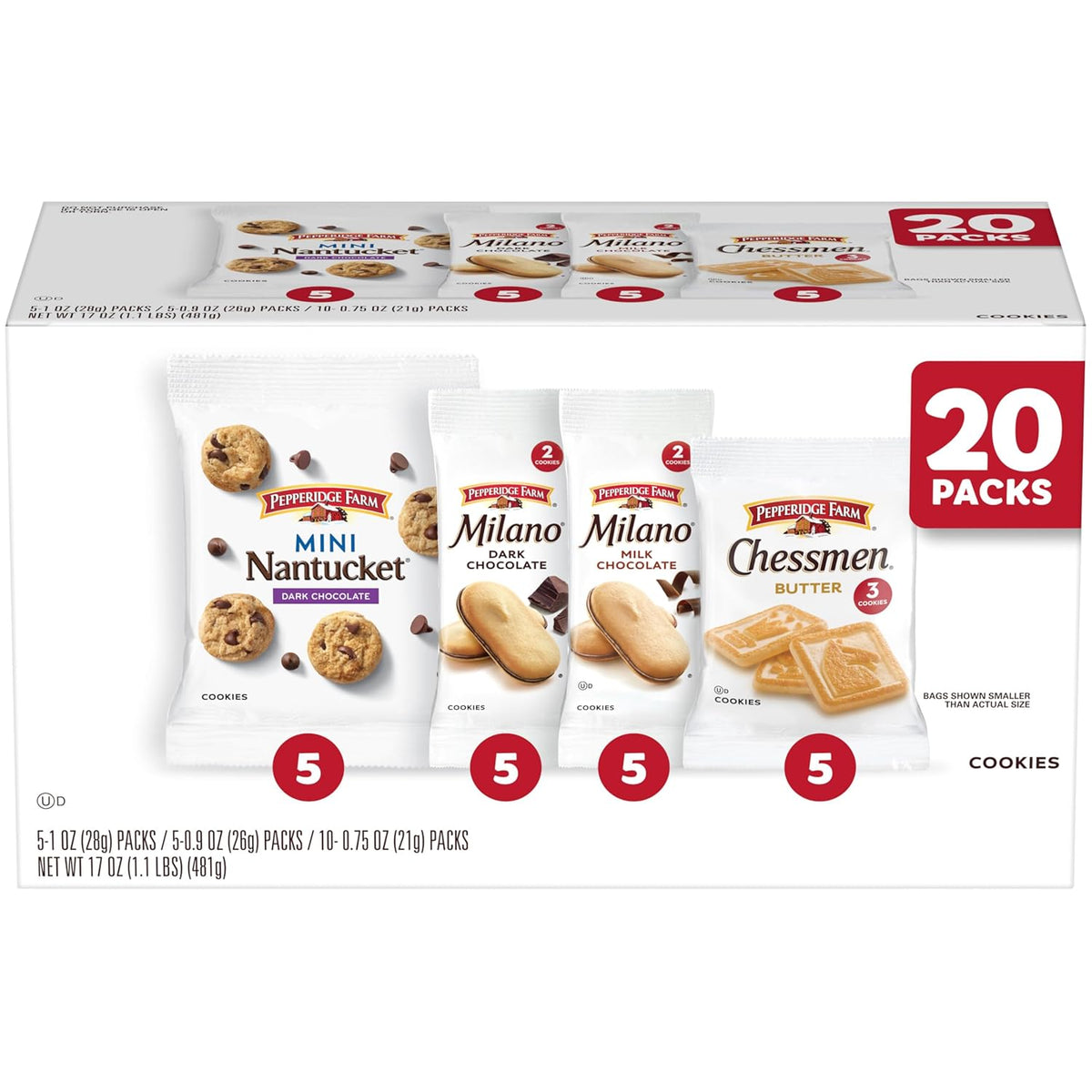 Pepperidge Farm cookie snack packs variety box