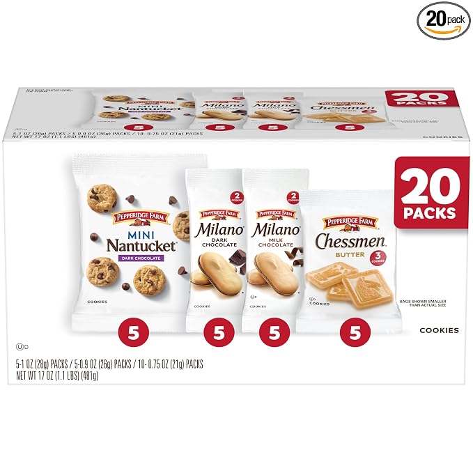 Pepperidge Farm Cookies Variety Pack 20 snack packs