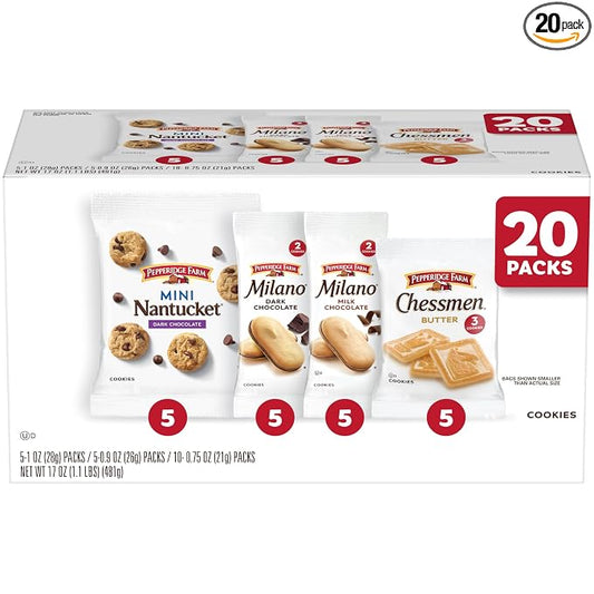 Pepperidge Farm Cookies Variety Pack 20 snack packs