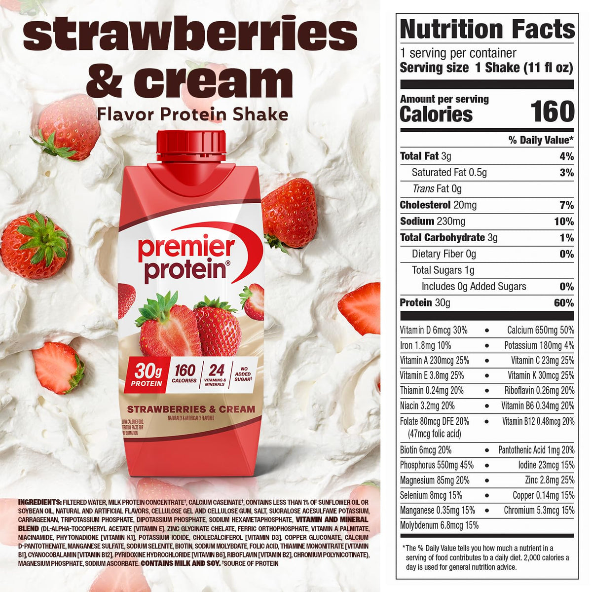 Strawberries and Cream ready to drink protein shakes
