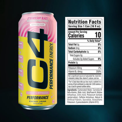 C4 Strawberry Blast performance beverage 12 pack