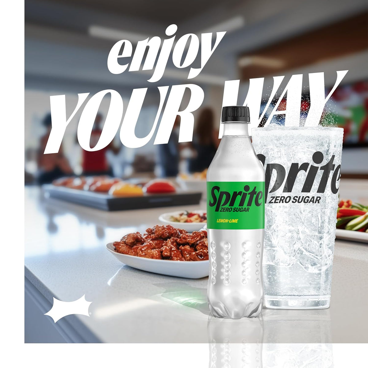 Zero sugar lemon lime soft drink bottles