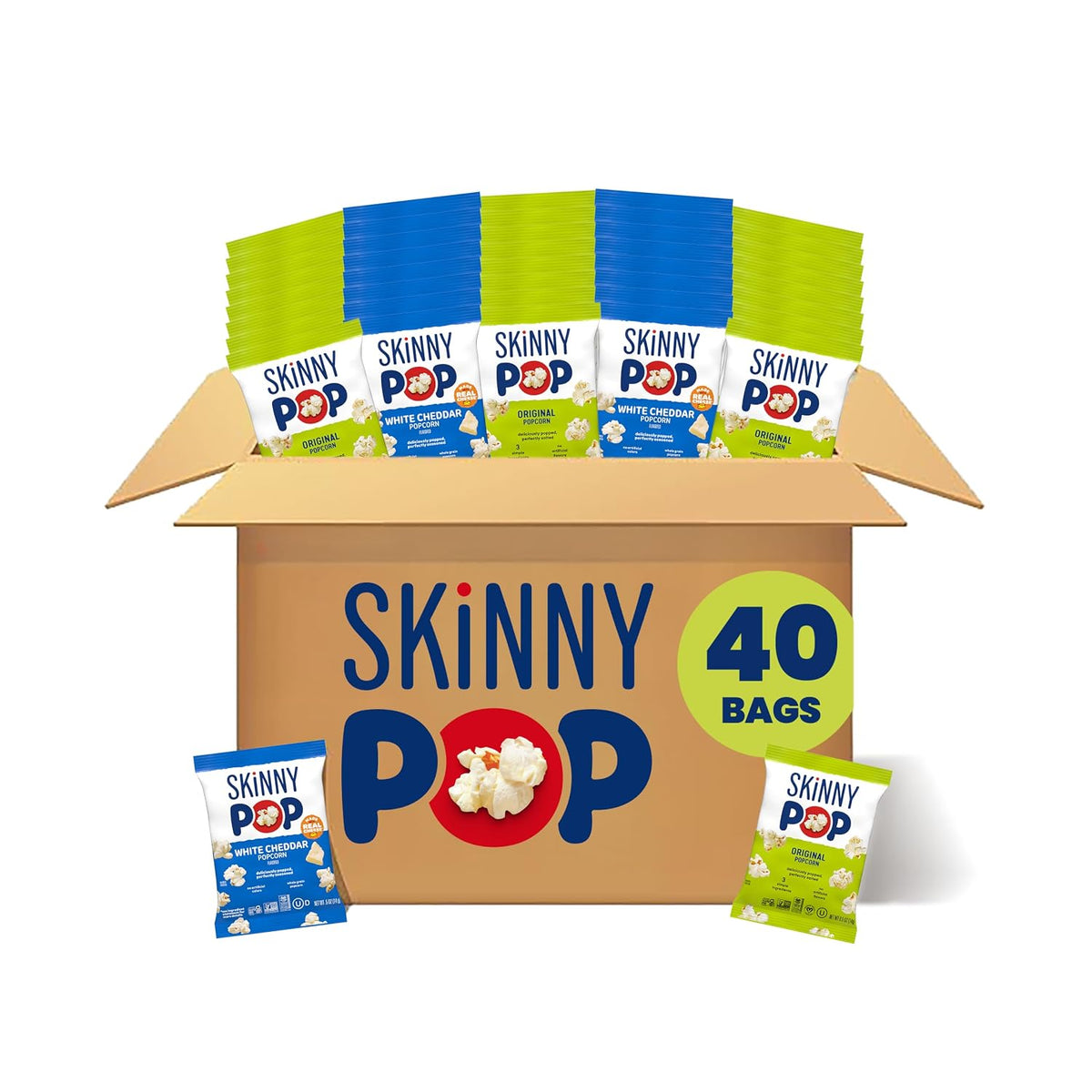 SkinnyPop gluten-free popcorn individual 0.5 oz bags