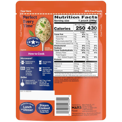Ready-to-heat jasmine rice dinner side pouch