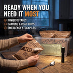 Military-style MRE meal variety for camping