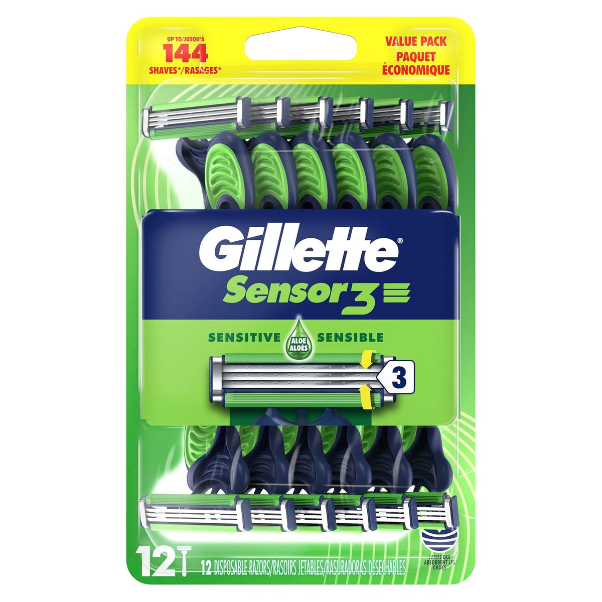 Men's sensitive skin disposable razors with Comfortgel Lubrastrip