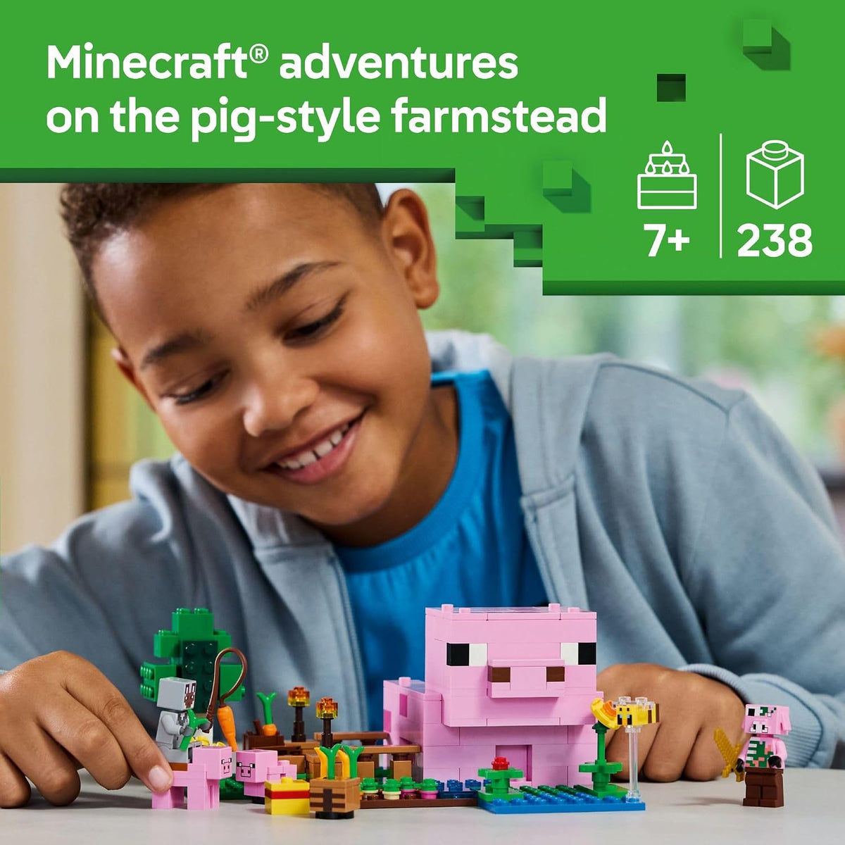 LEGO Minecraft forest biome farm building set
