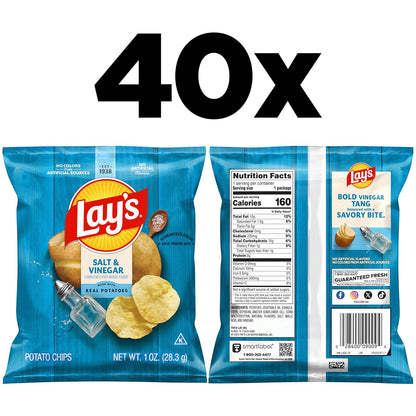Lay's Salt & Vinegar potato chips 40-count multipack