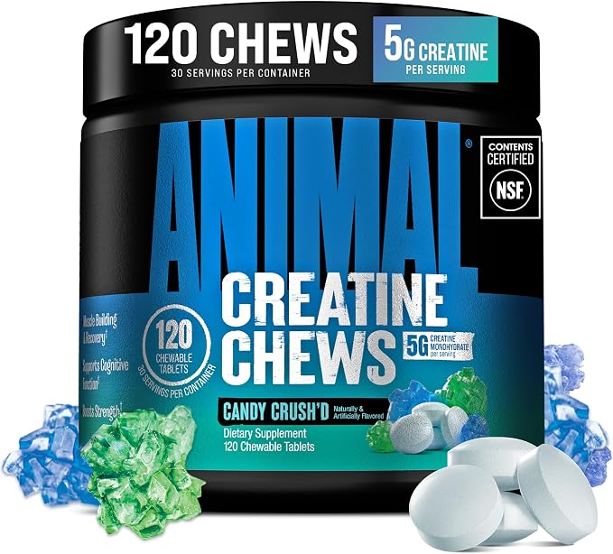 Animal Creatine Monohydrate Chews supplement tub