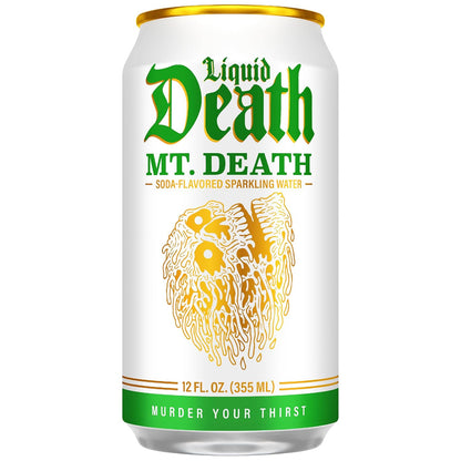 Liquid Death caffeine-free sparkling water cans