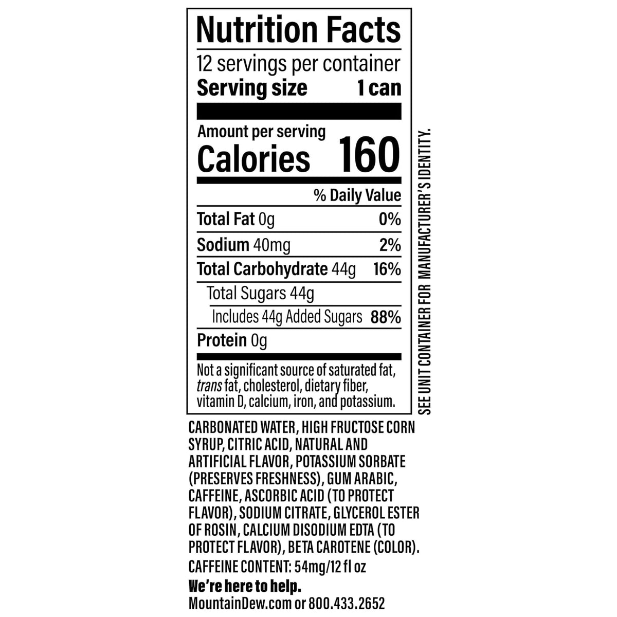 Mountain Dew Dirty Dew soft drink in 12oz size