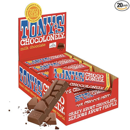 Tony’s Chocolonely milk chocolate candy bar 20 pack