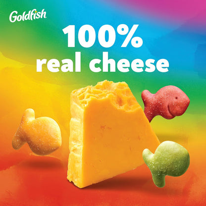 Goldfish colorful fish-shaped cheddar crackers for snacking