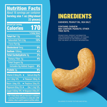 Lightly salted cashews with plant based protein