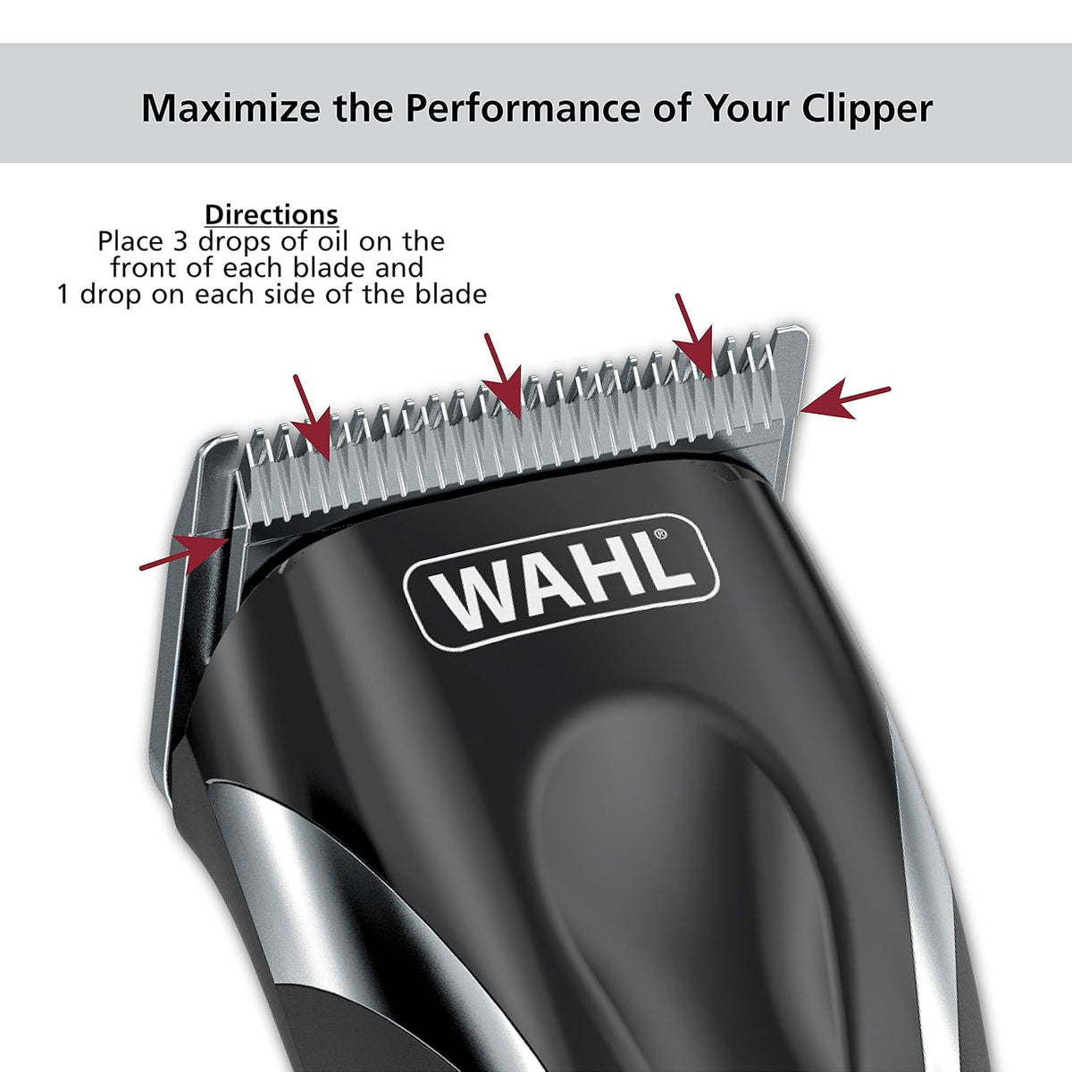 Wahl clipper oil for reducing blade friction