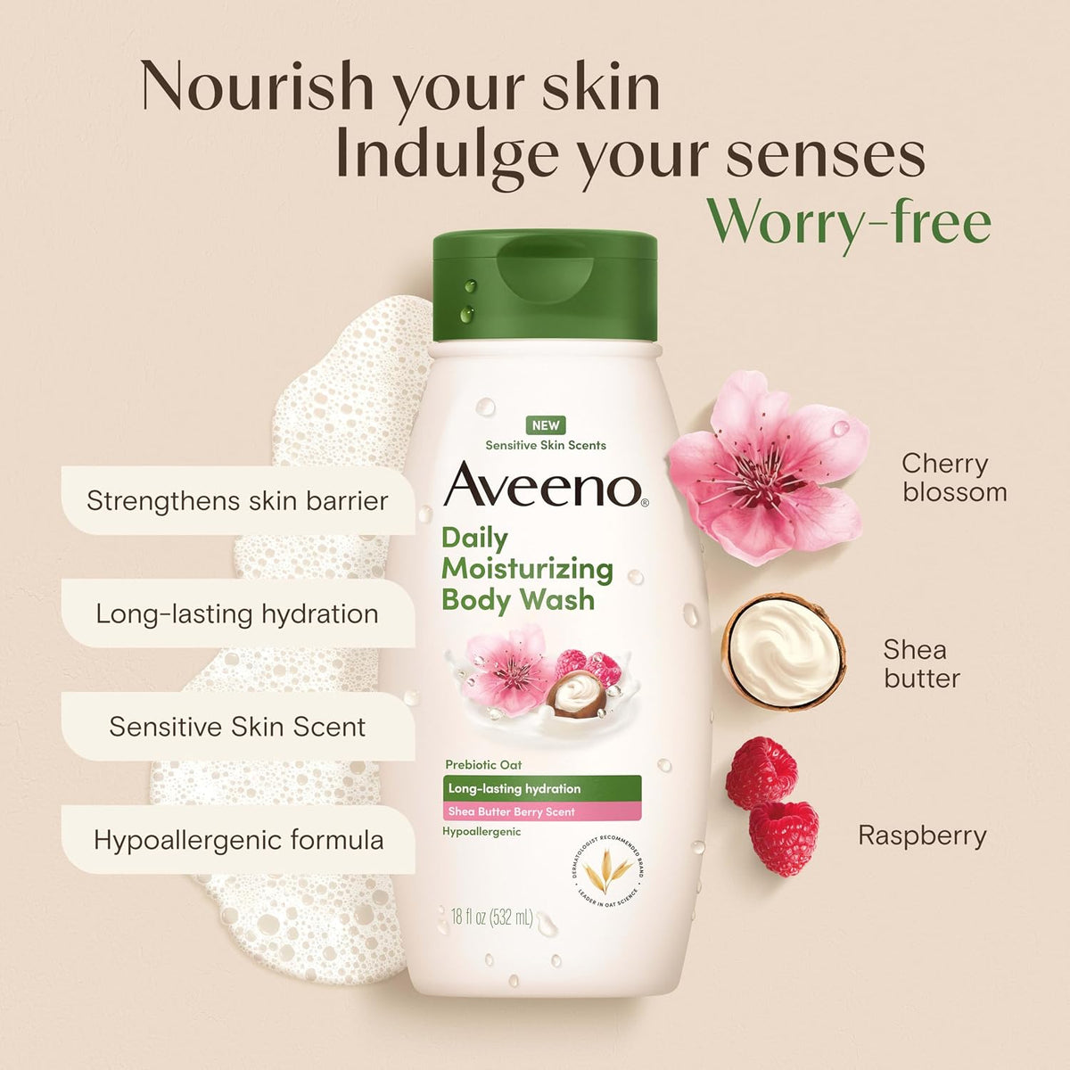 Aveeno Daily Moisturizing Body Wash with Shea Butter Berry scent