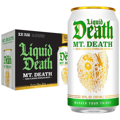 Liquid Death soda-flavored sparkling water cans