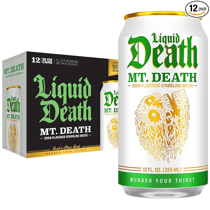 Liquid Death Mt. Death sparkling water 12-pack