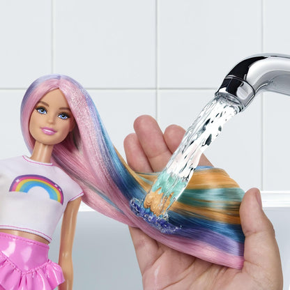 Barbie doll and 12-piece sparkle hair accessory set