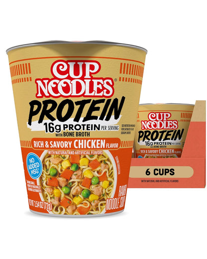 Nissin protein ramen chicken flavor with bone broth