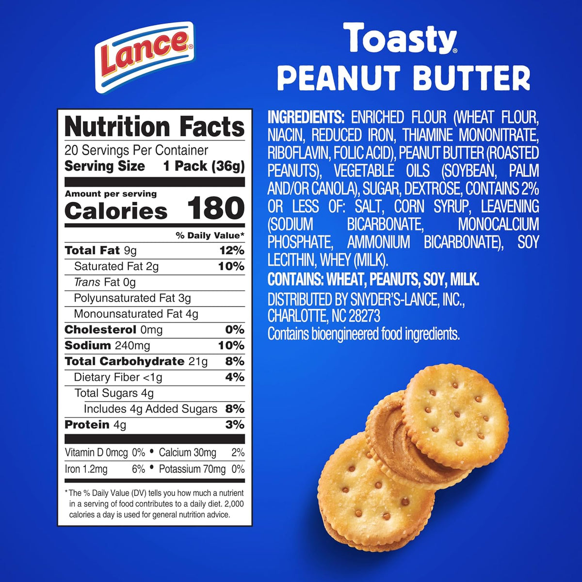 Individually wrapped Lance Toasty cracker packs