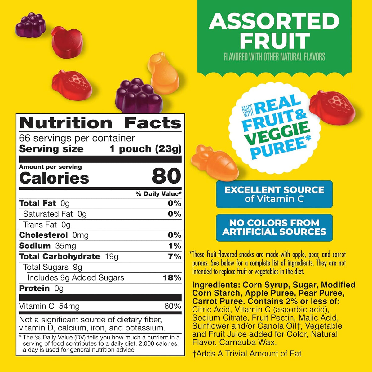 Assorted fruit flavored snack pouches by Mott's