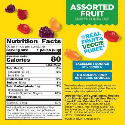 Assorted fruit flavored snack pouches by Mott's