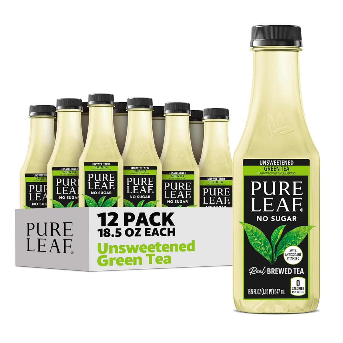 Pure Leaf iced tea unsweetened green tea bottle