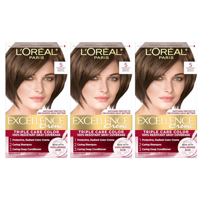 L'Oreal Paris Excellence Crème medium brown hair color box