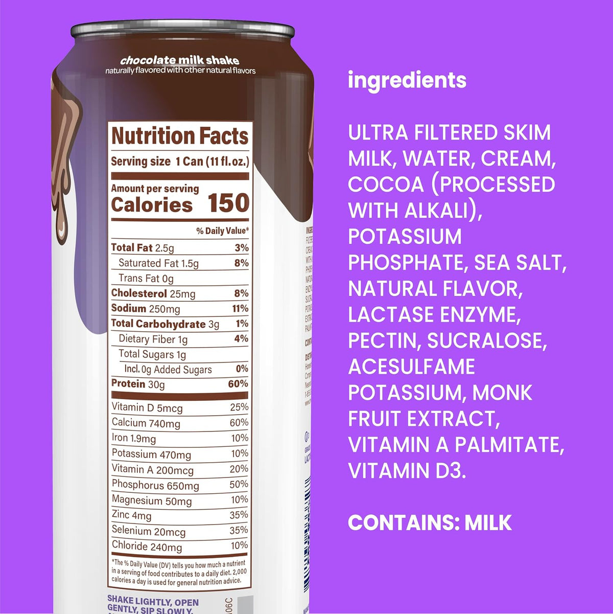 Nurri ready to drink chocolate protein shake cans