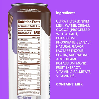 Nurri ready to drink chocolate protein shake cans