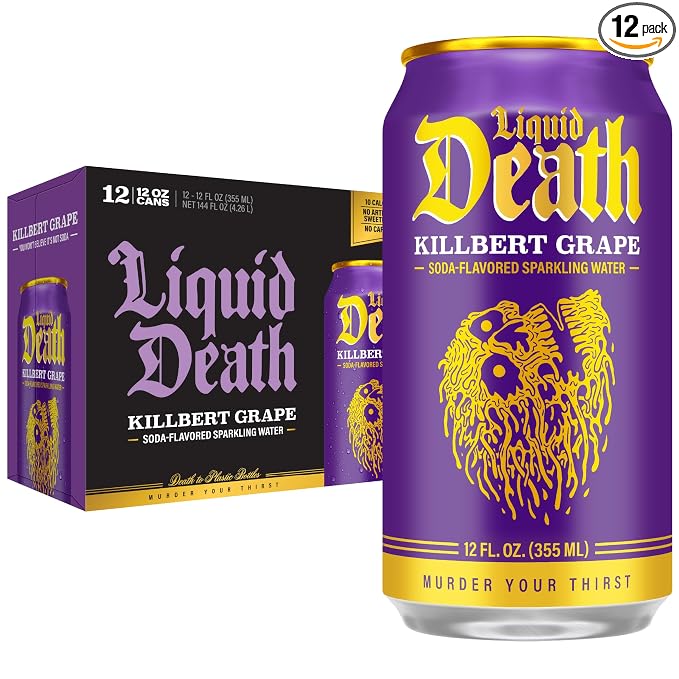 Liquid Death Killbert Grape soda alternative sparkling water can
