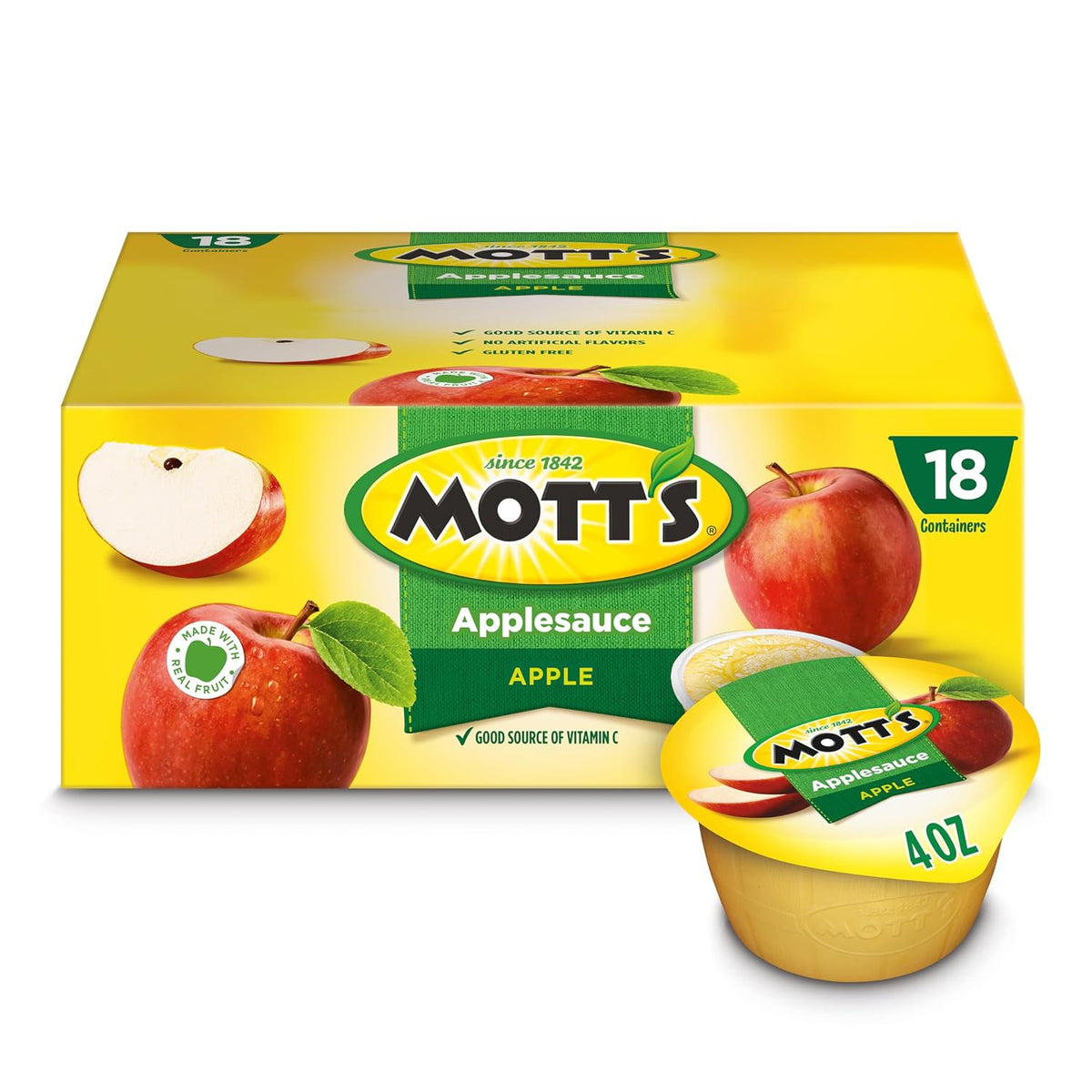 Mott's applesauce fruit snack cups packaging